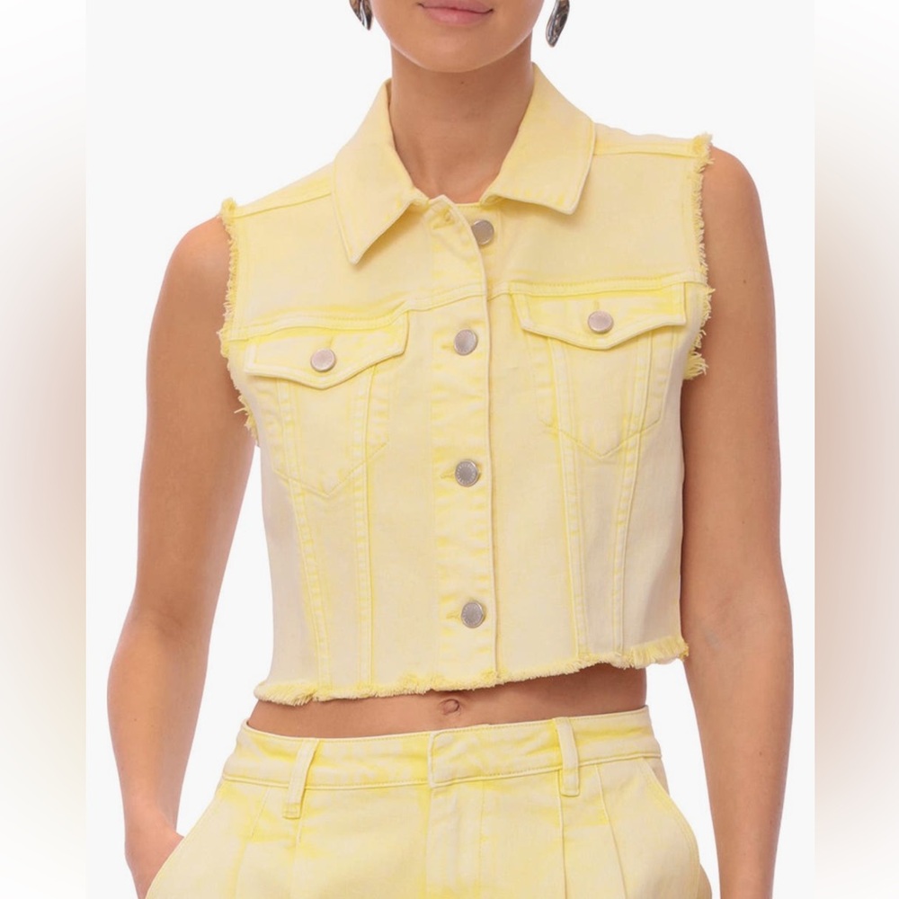 Avec Les Filles Frayed Crop Vest